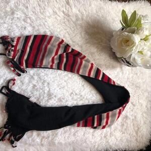 Trendy Striped Scarf in Black and Red - Cozy Winter Accessory